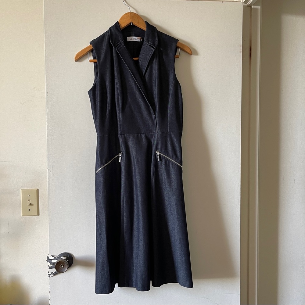 Denim wrap dress